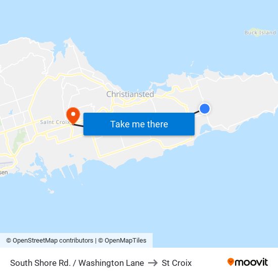 South Shore Rd.  / Washington Lane to St Croix map