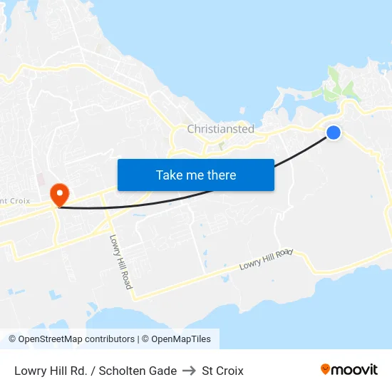 Lowry Hill Rd. / Scholten Gade to St Croix map