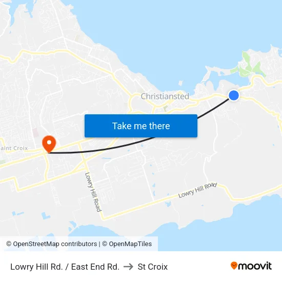 Lowry Hill Rd. / East End Rd. to St Croix map