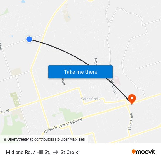 Midland Rd. / Hill St. to St Croix map