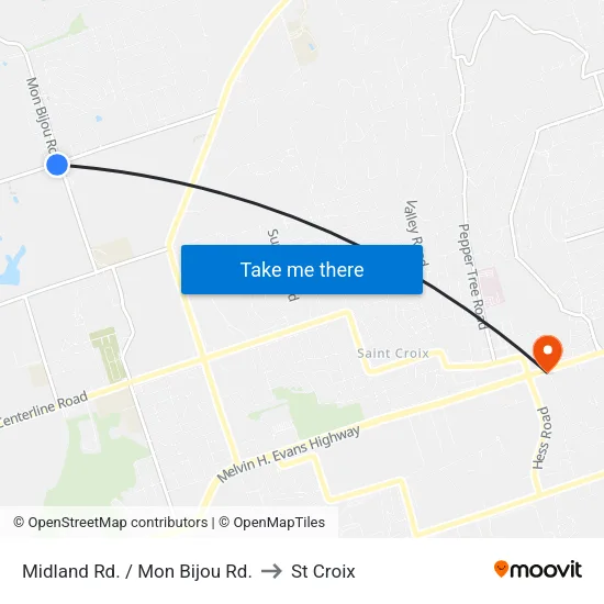 Midland Rd. / Mon Bijou Rd. to St Croix map