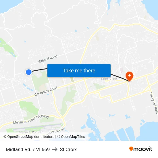 Midland Rd. / VI 669 to St Croix map