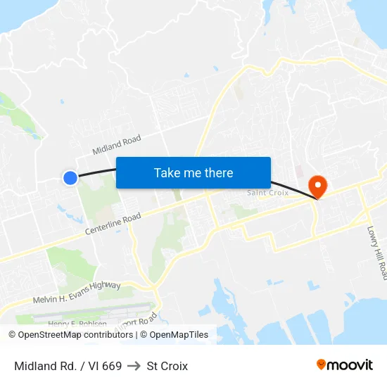 Midland Rd. / VI 669 to St Croix map