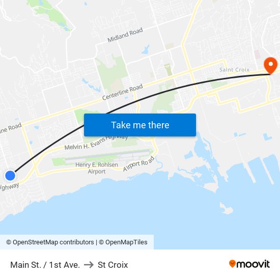 Main St. / 1st Ave. to St Croix map