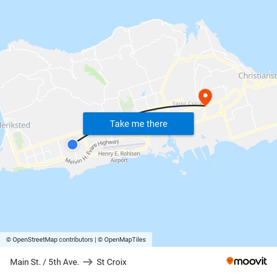 Main St. / 5th Ave. to St Croix map