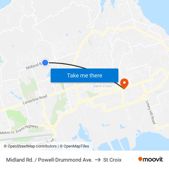 Midland Rd. / Powell-Drummond Ave. to St Croix map