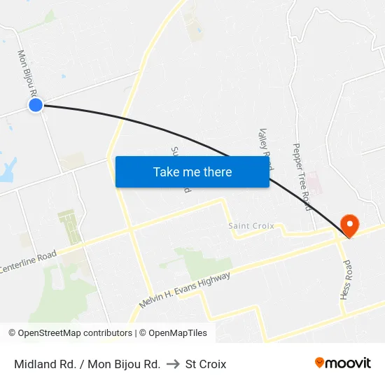Midland Rd. / Mon Bijou Rd. to St Croix map