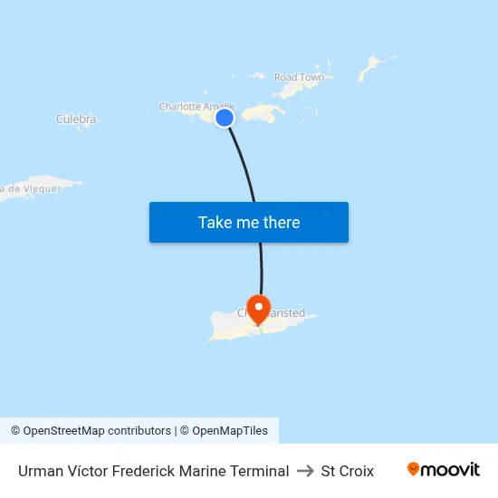 Urman Víctor Frederick Marine Terminal to St Croix map