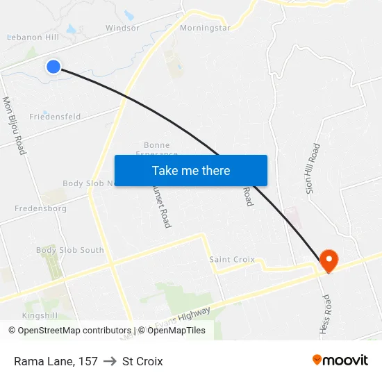 Rama Lane, 157 to St Croix map