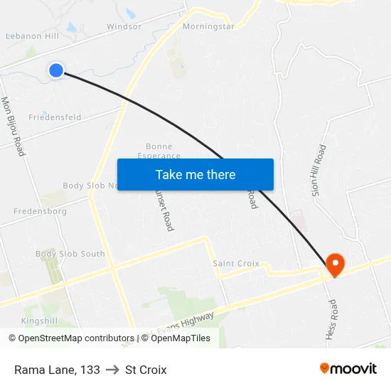 Rama Lane, 133 to St Croix map
