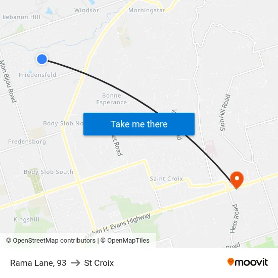 Rama Lane, 93 to St Croix map