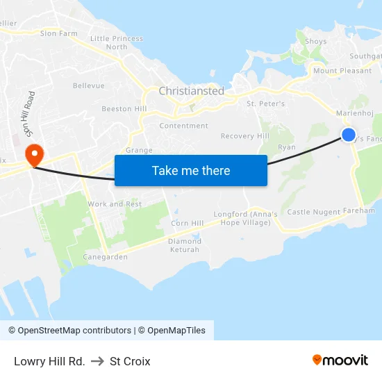 Lowry Hill Rd. to St Croix map