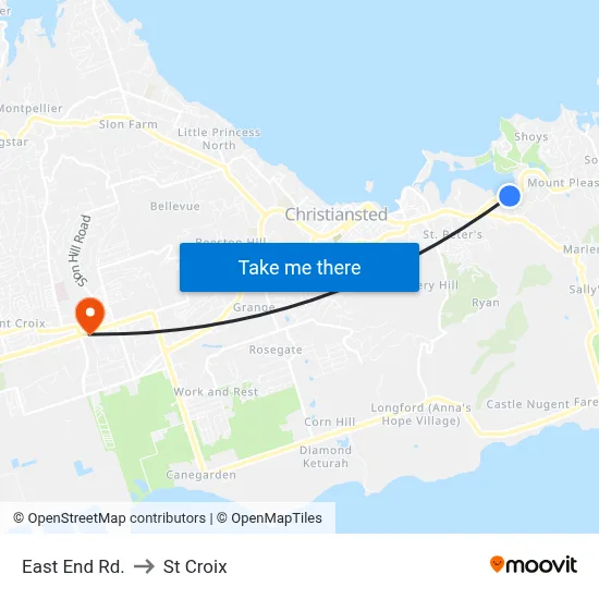 East End Rd. to St Croix map