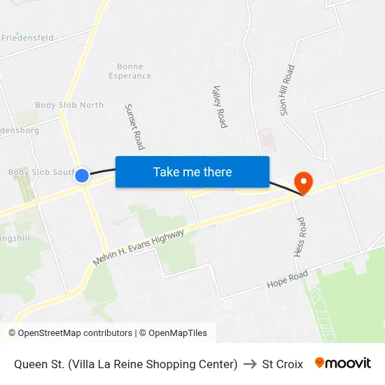 Queen St. (Villa La Reine Shopping Center) to St Croix map