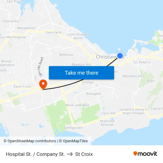 Hospital St. / Company St. to St Croix map