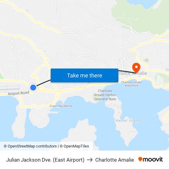 Julian Jackson Dve. (East Airport) to Charlotte Amalie map