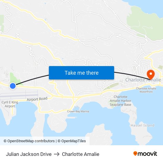 Julian Jackson Drive to Charlotte Amalie map