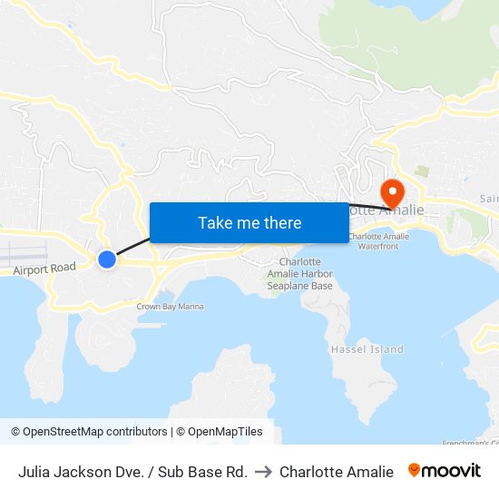 Julia Jackson Dve. / Sub Base Rd. to Charlotte Amalie map