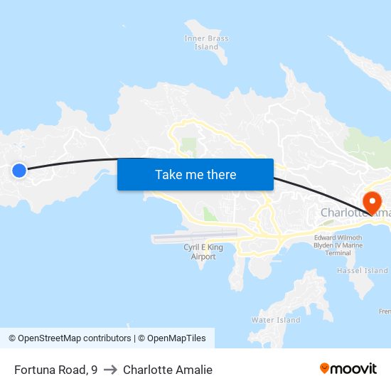 Fortuna Road, 9 to Charlotte Amalie map