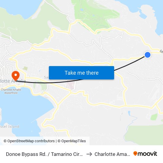 Donoe Bypass Rd. / Tamarino Circle to Charlotte Amalie map