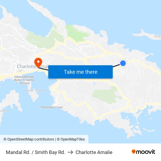 Mandal Rd. / Smith Bay Rd. to Charlotte Amalie map