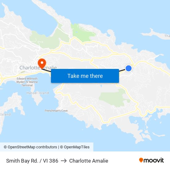 Smith Bay Rd. / VI 386 to Charlotte Amalie map