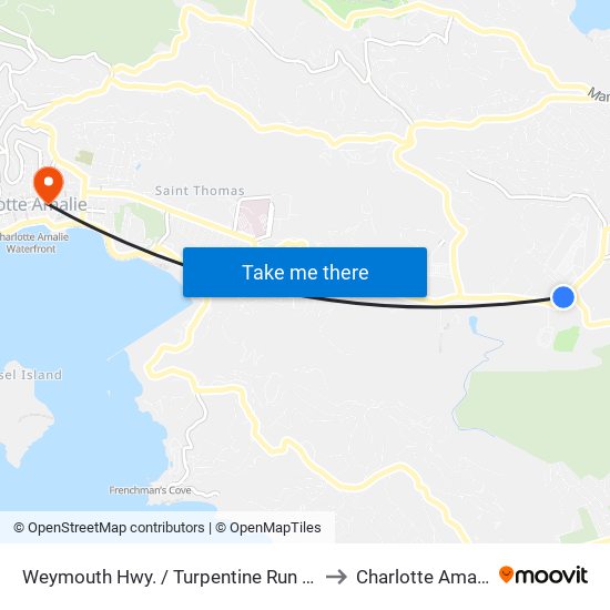 Weymouth Hwy. / Turpentine Run Rd. to Charlotte Amalie map