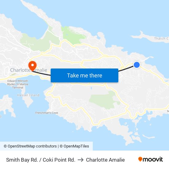 Smith Bay Rd. / Coki Point Rd. to Charlotte Amalie map
