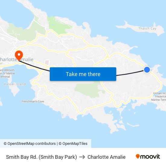 Smith Bay Rd. (Smith Bay Park) to Charlotte Amalie map