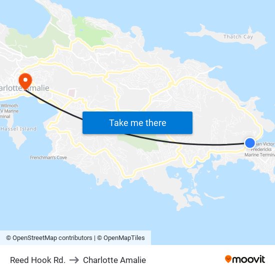 Reed Hook Rd. to Charlotte Amalie map