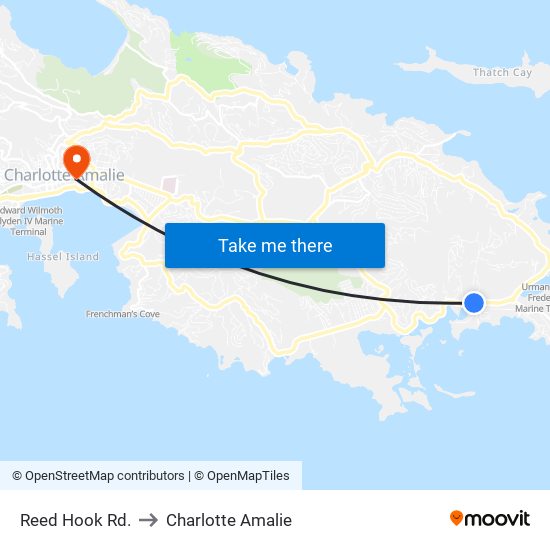 Reed Hook Rd. to Charlotte Amalie map