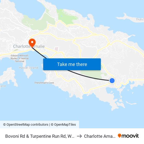 Bovoni Rd & Turpentine Run Rd, West to Charlotte Amalie map