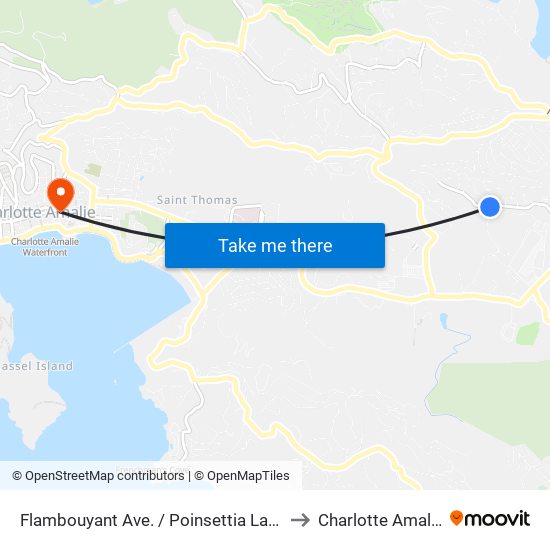 Flambouyant Ave. / Poinsettia Lane to Charlotte Amalie map