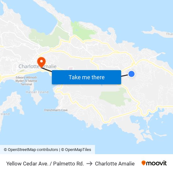 Yellow Cedar Ave. / Palmetto Rd. to Charlotte Amalie map