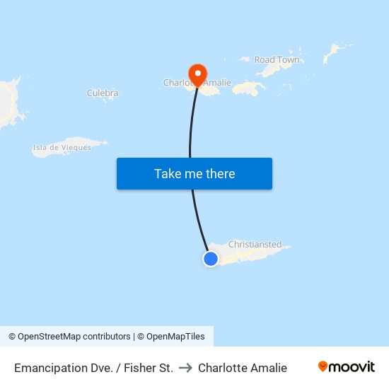 Emancipation Dve. / Fisher St. to Charlotte Amalie map