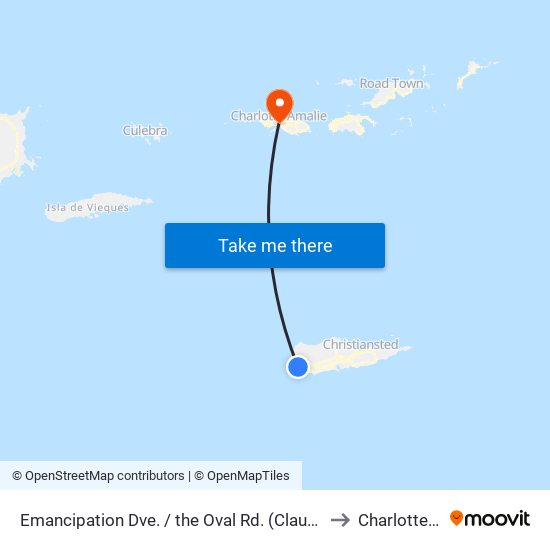 Emancipation Dve. / the Oval Rd. (Claude Elementary School) to Charlotte Amalie map