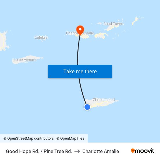 Good Hope Rd. / Pine Tree Rd. to Charlotte Amalie map