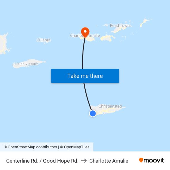 Centerline Rd. / Good Hope Rd. to Charlotte Amalie map