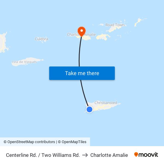 Centerline Rd. / Two Williams Rd. to Charlotte Amalie map