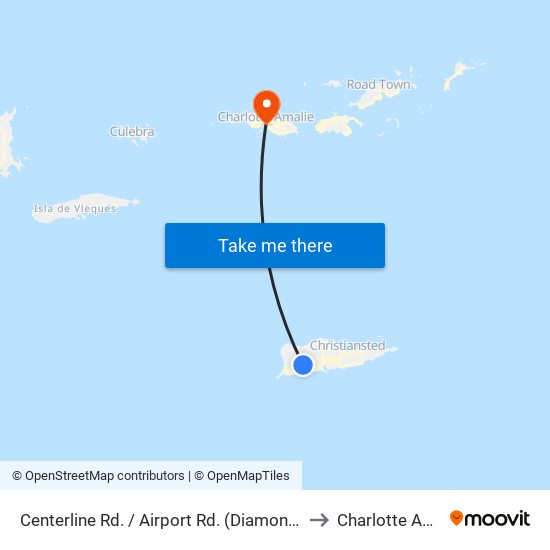 Centerline Rd. / Airport Rd. (Diamond School) to Charlotte Amalie map