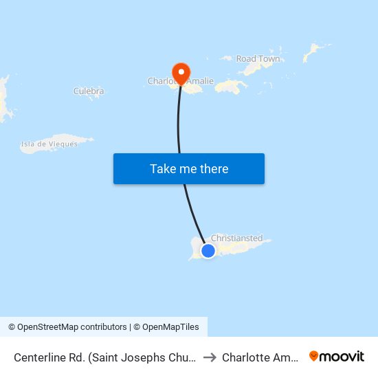 Centerline Rd. (Saint Josephs Church) to Charlotte Amalie map