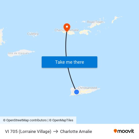 VI 705 (Lorraine Village) to Charlotte Amalie map
