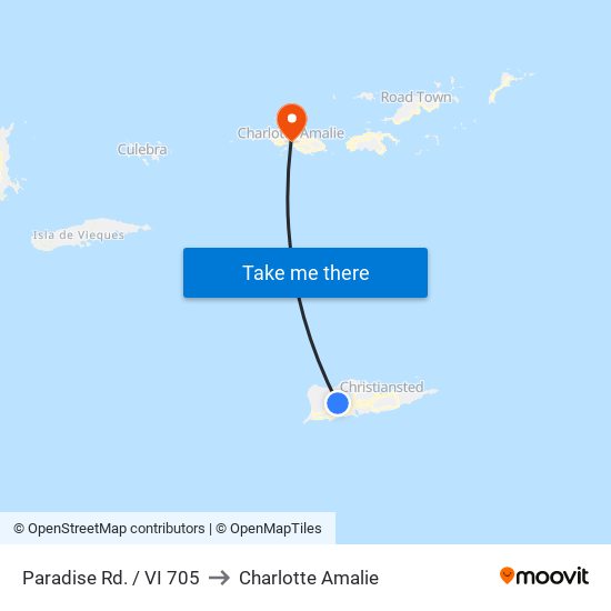 Paradise Rd. / VI 705 to Charlotte Amalie map