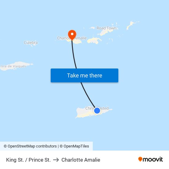 King St. / Prince St. to Charlotte Amalie map