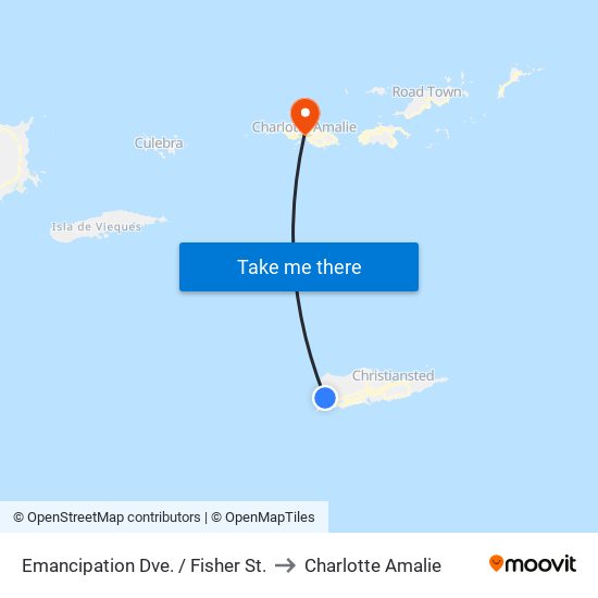Emancipation Dve. / Fisher St. to Charlotte Amalie map