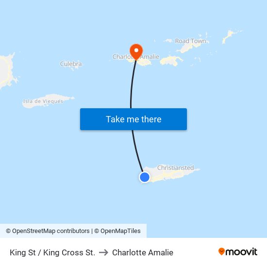 King St / King Cross St. to Charlotte Amalie map