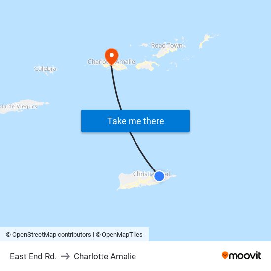 East End Rd. to Charlotte Amalie map