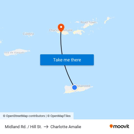 Midland Rd. / Hill St. to Charlotte Amalie map