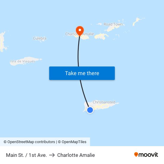 Main St. / 1st Ave. to Charlotte Amalie map