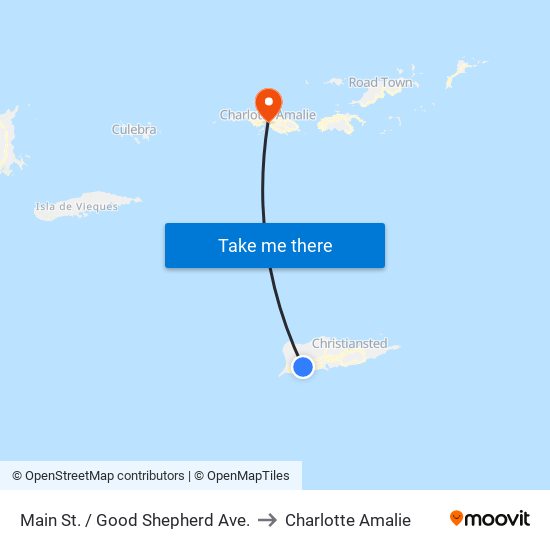Main St. / Good Shepherd Ave. to Charlotte Amalie map